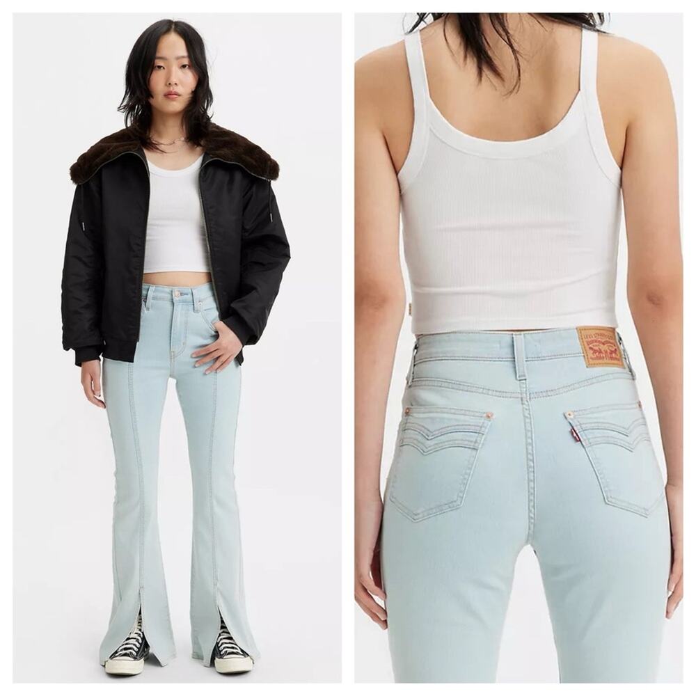 NEW Levi’s 726 High Rise Split Leg Flare Jeans Light Wash Womens Size 12